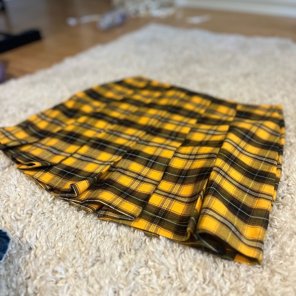 Yellow Plaid Women's Skirt